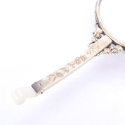 Chinese Silver & Carved Pale Jade Medallion Hand Mirror