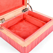 Vintage Elie Bleu Small Red Wood "Fruits" Luxury Jewelry Box
