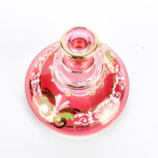 Cranberry Glass Hand-Painted Candelabra-Shaped Perfume Bottle