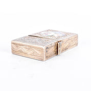 Italian 800 Silver Lighter Case with Hand-Painted Courting Scene