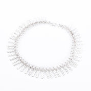 Sterling Silver Unique Swirl-Link Collar Necklace