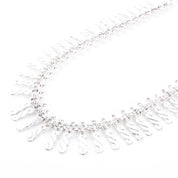 Sterling Silver Unique Swirl-Link Collar Necklace
