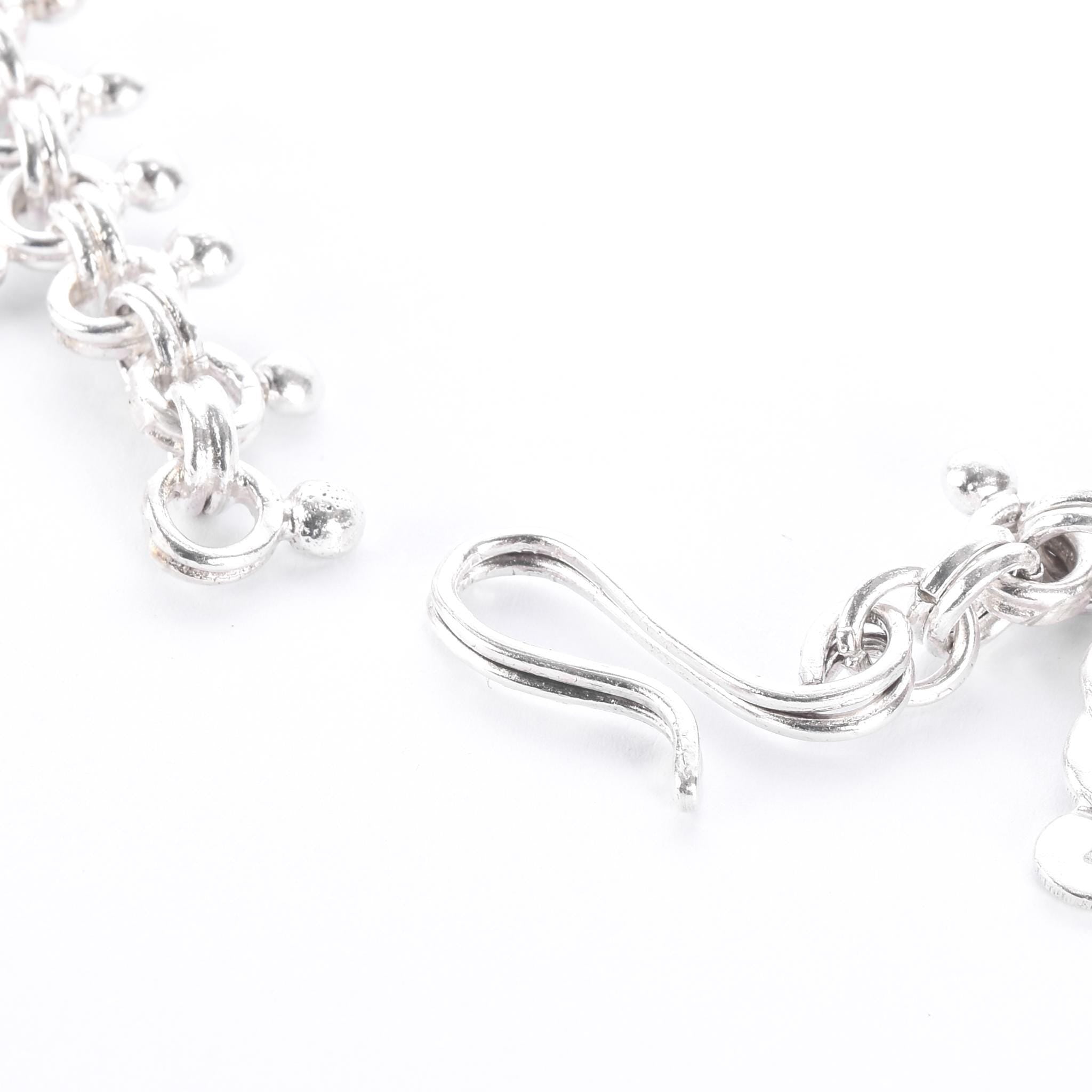 Sterling Silver Unique Swirl-Link Collar Necklace