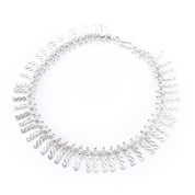 Sterling Silver Unique Swirl-Link Collar Necklace