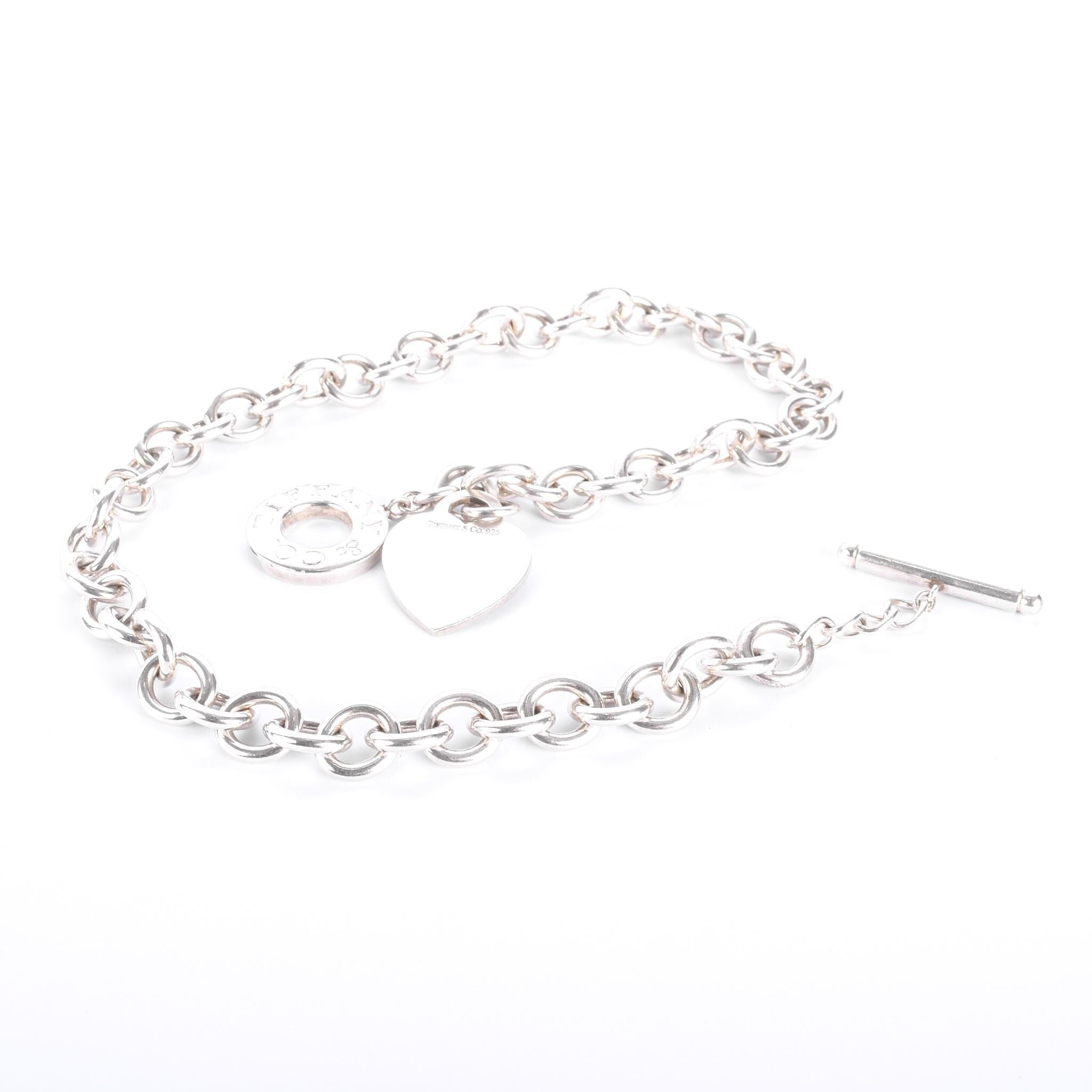 Tiffany & Co. Sterling Silver Heart Tag Toggle Clasp Necklace