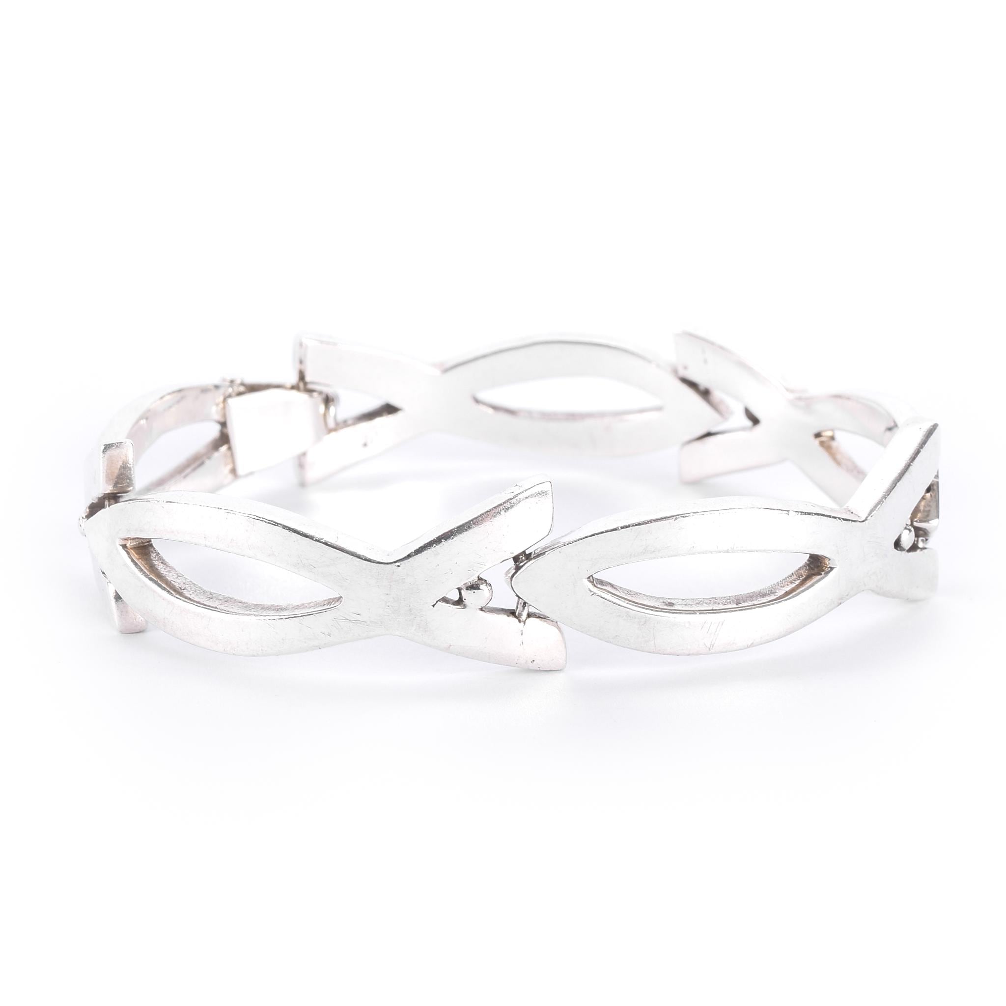 Sterling Silver Rancho Spratling Christian Ichthys Link Bracelet
