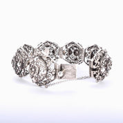 800 Silver Peruzzi Art Deco Filigree Floral Bracelet