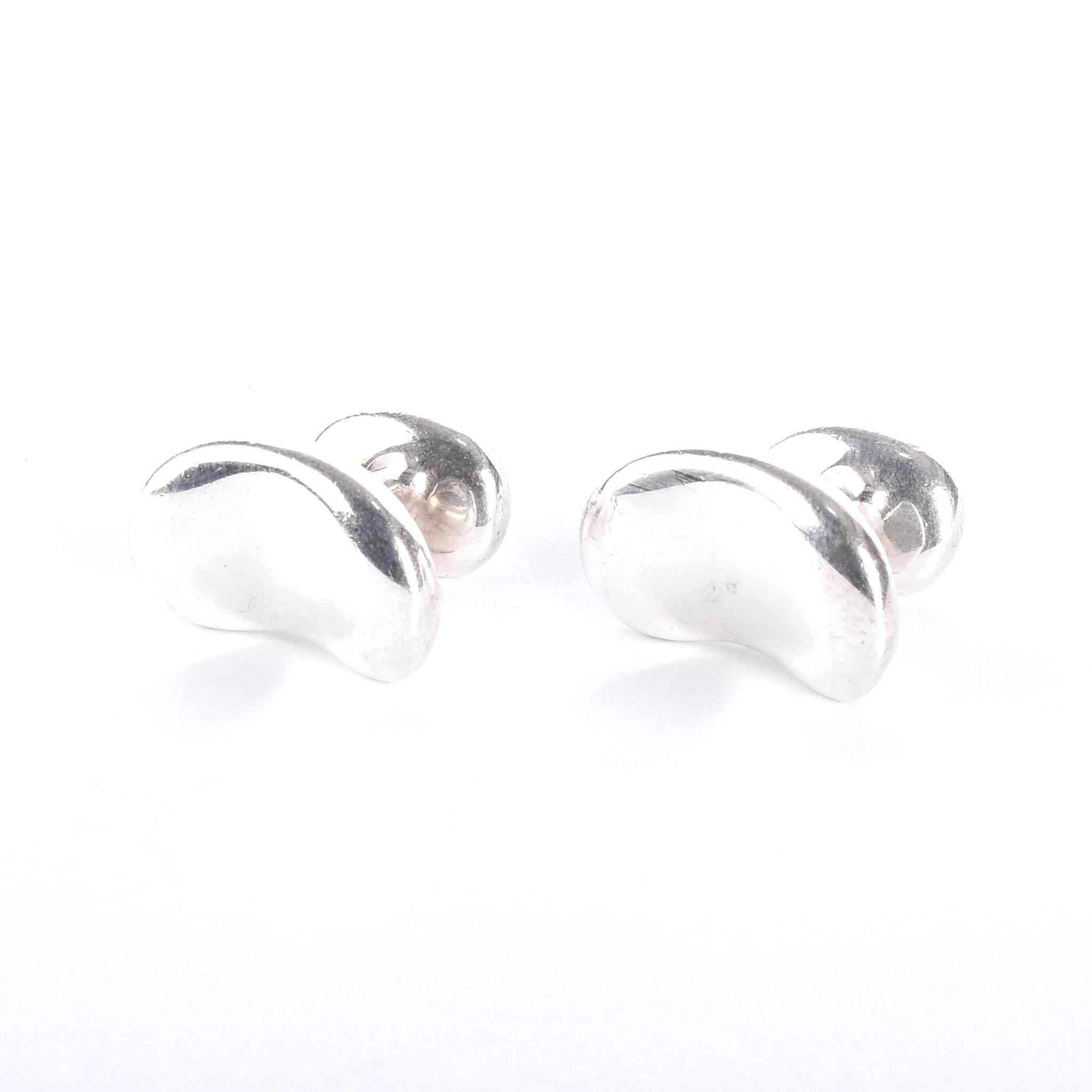 Tiffany & Co. Elsa Peretti Sterling Silver Bean Cufflinks