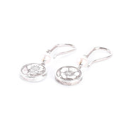 Tiffany & Co. Sterling Silver Pearl Nature Rose Drop Earrings
