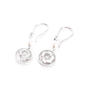 Tiffany & Co. Sterling Silver Pearl Nature Rose Drop Earrings