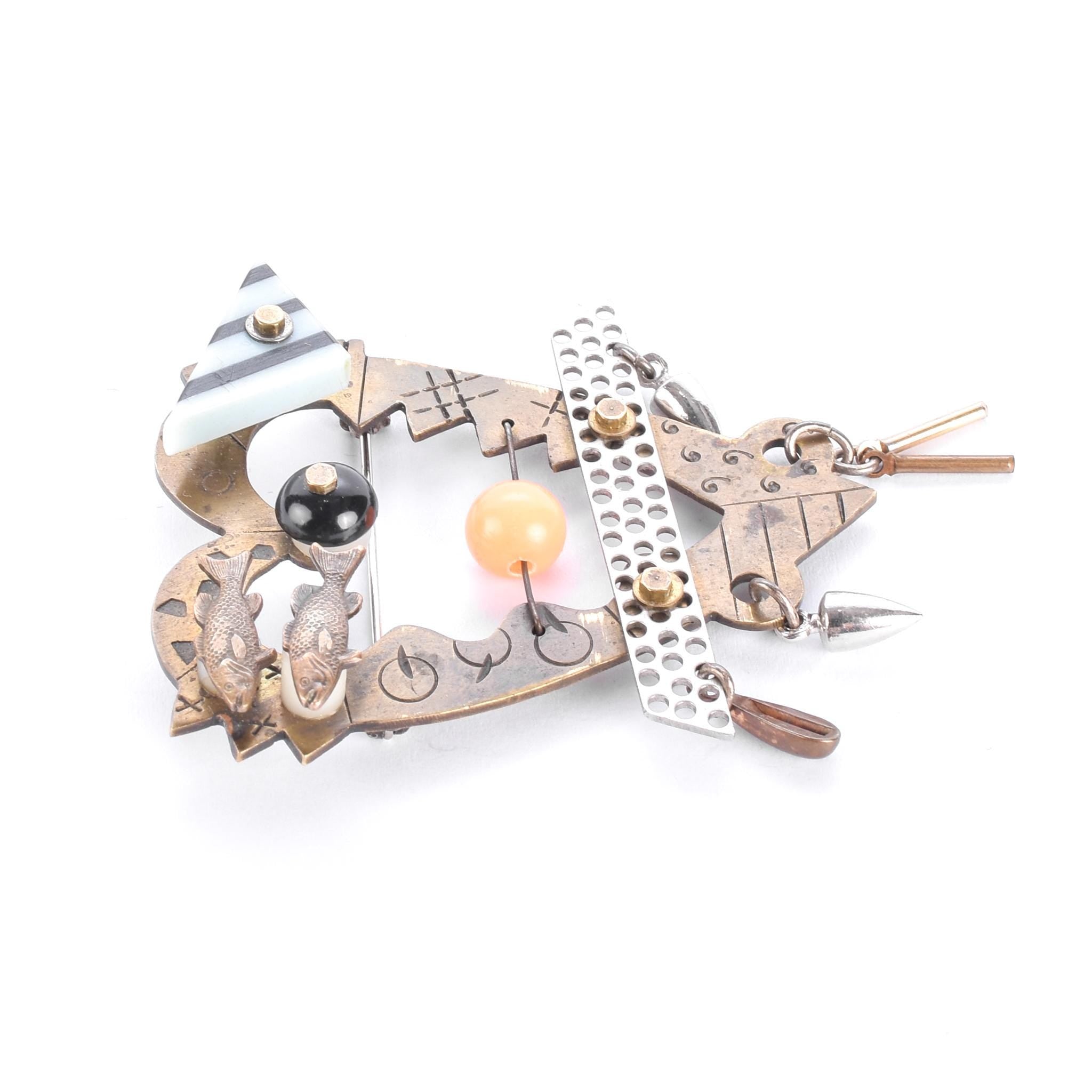 Thomas Mann Techno Romantic Heart Brooch