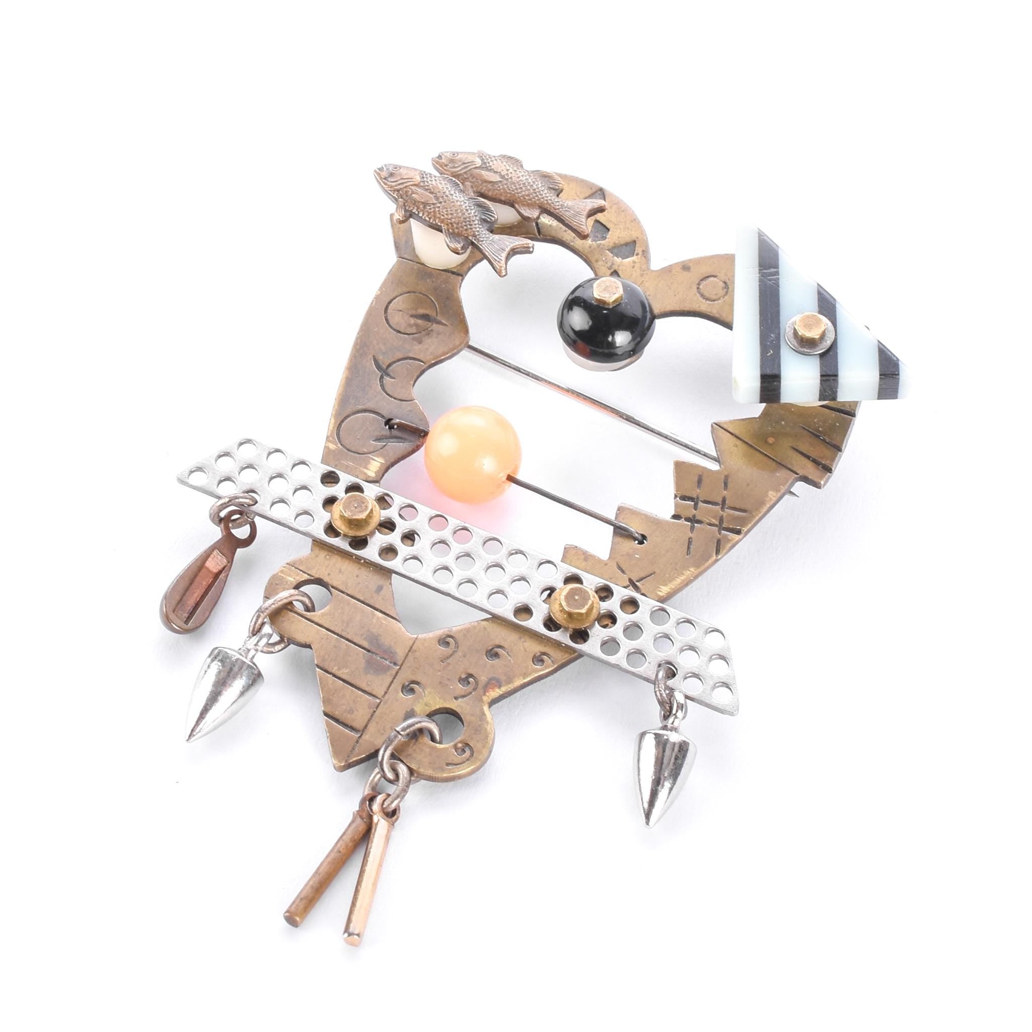 Thomas Mann Techno Romantic Heart Brooch