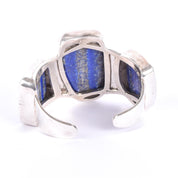Massive Sterling Silver & Lapis Lazuli Cuff Bracelet