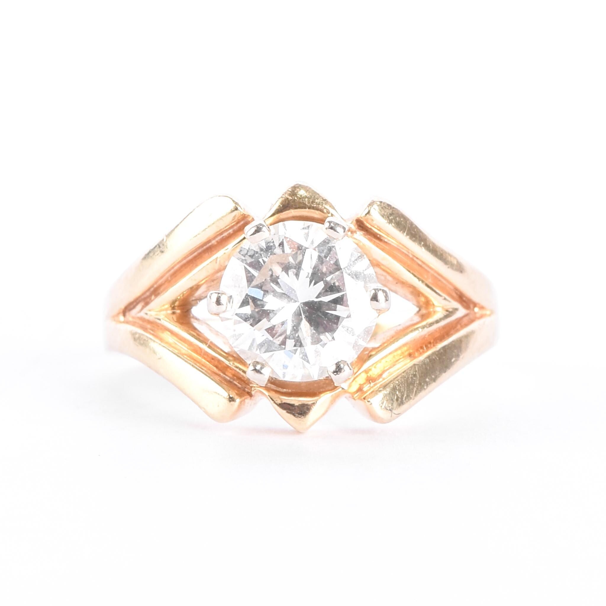 14K Gold Solitaire 1.08 CT Natural Diamond Engagement Ring