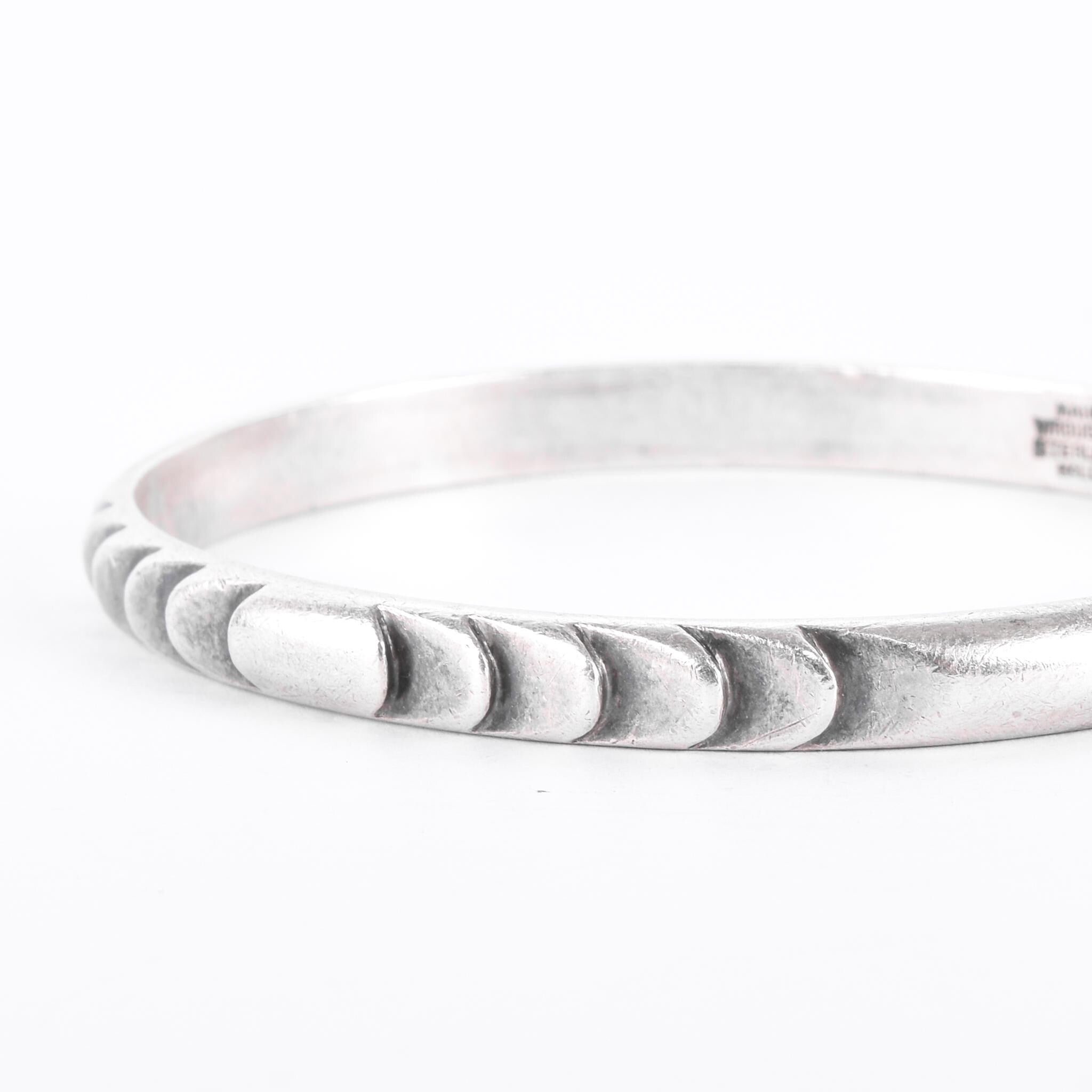 Sterling Silver Kalo Arts & Crafts Hand-Wrought Bangle Bracelet