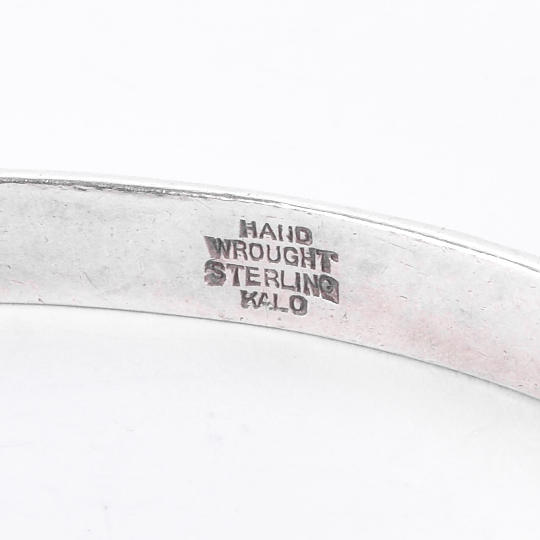 Sterling Silver Kalo Arts & Crafts Hand-Wrought Bangle Bracelet
