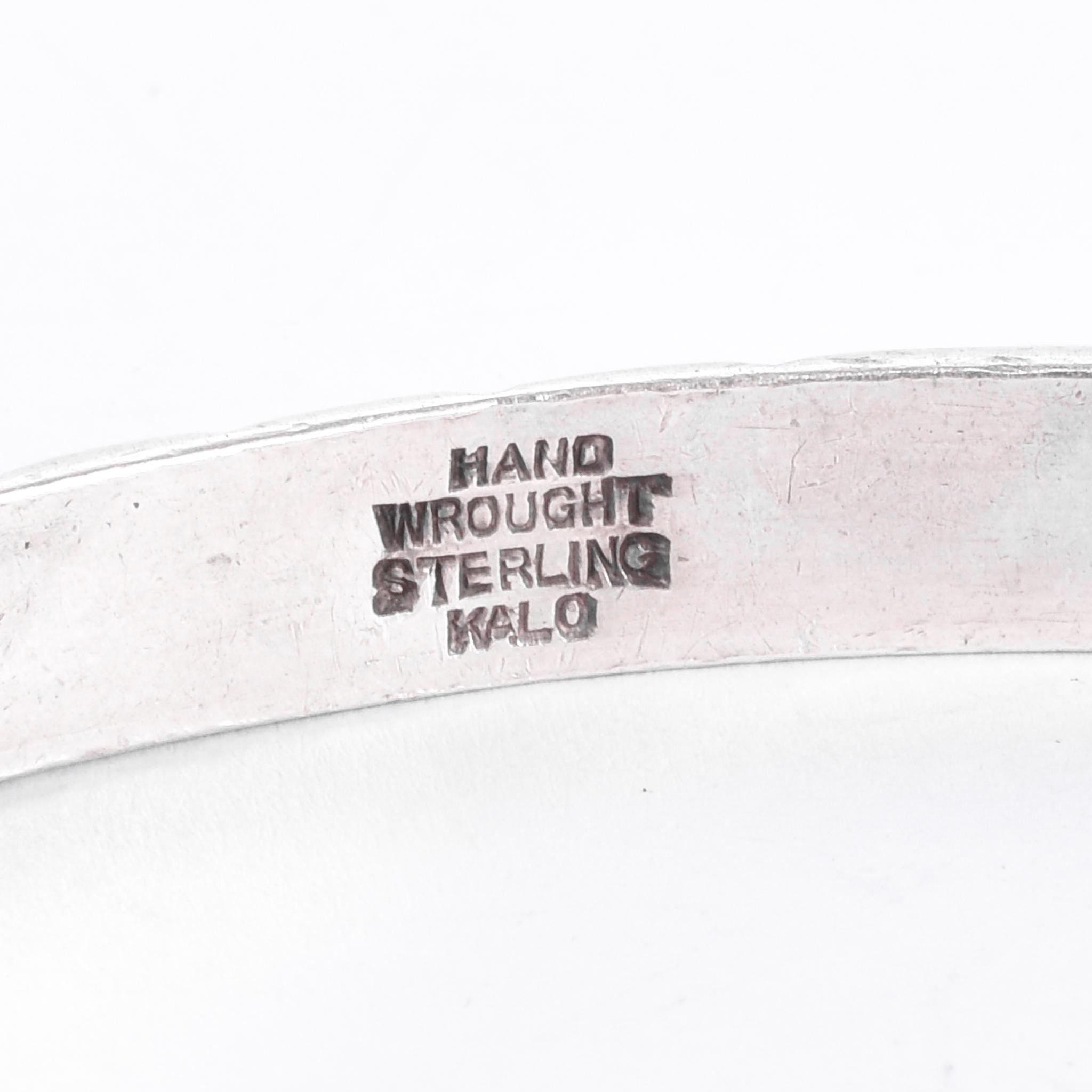 Sterling Silver Kalo Arts & Crafts Hand-Wrought Bangle Bracelet