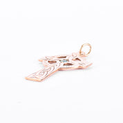 14K Rose Gold & Emerald Celtic Cross Pendant