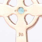 14K Rose Gold & Emerald Celtic Cross Pendant