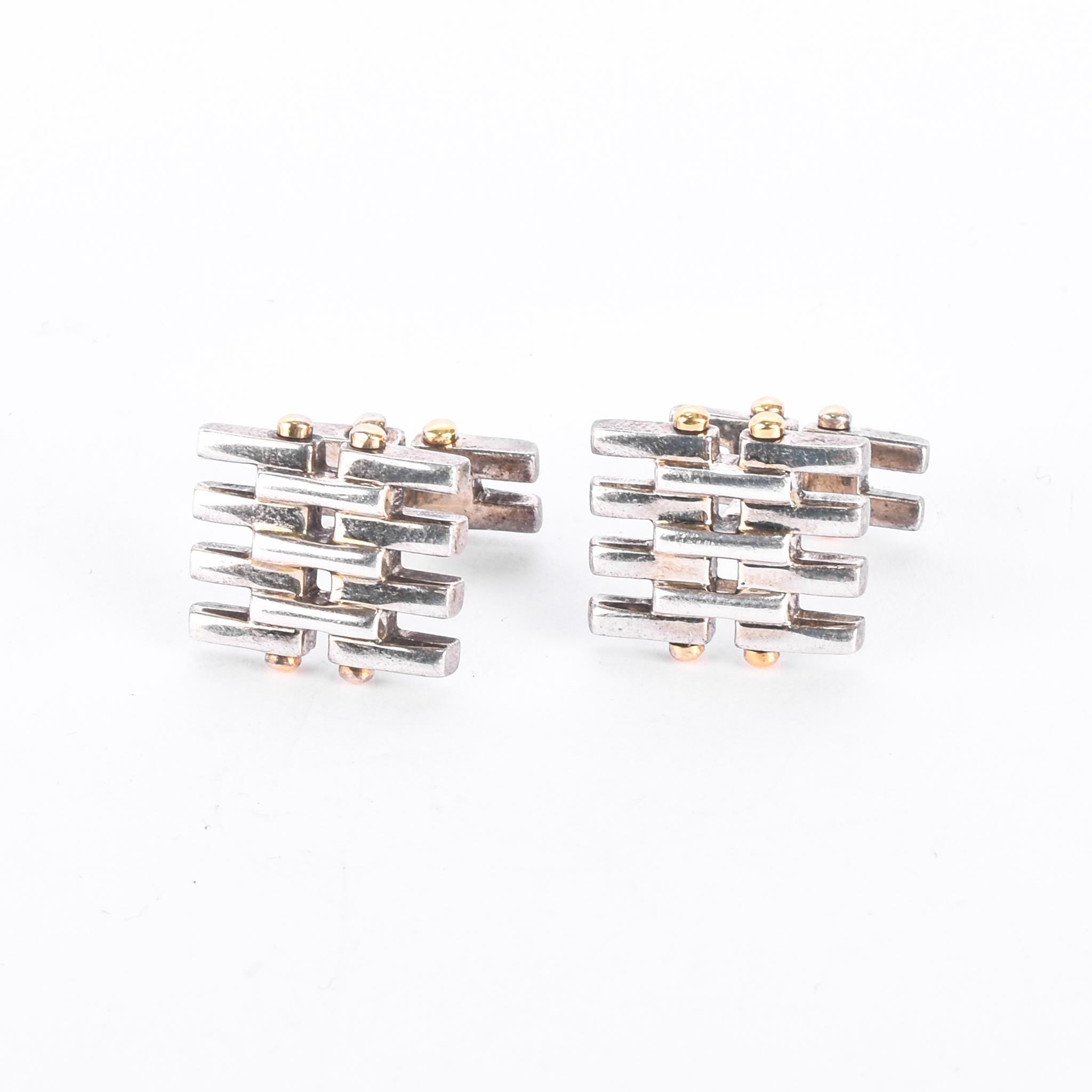 Tiffany & Co. 18K Gold and Sterling Silver Gatelink Cuff Links