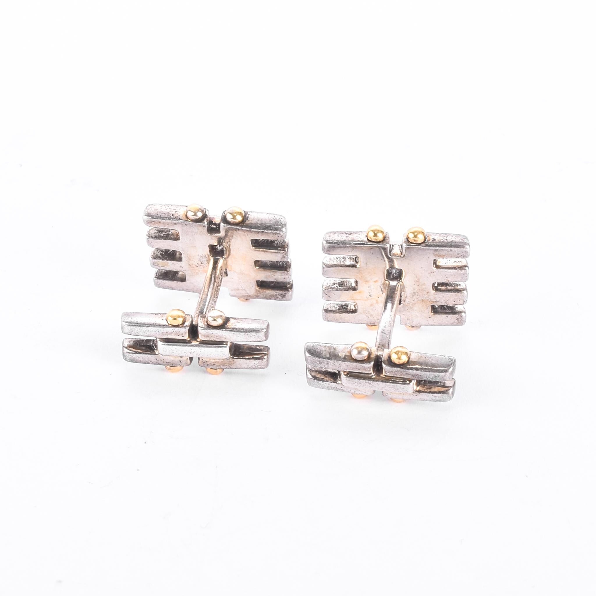 Tiffany & Co. 18K Gold and Sterling Silver Gatelink Cuff Links