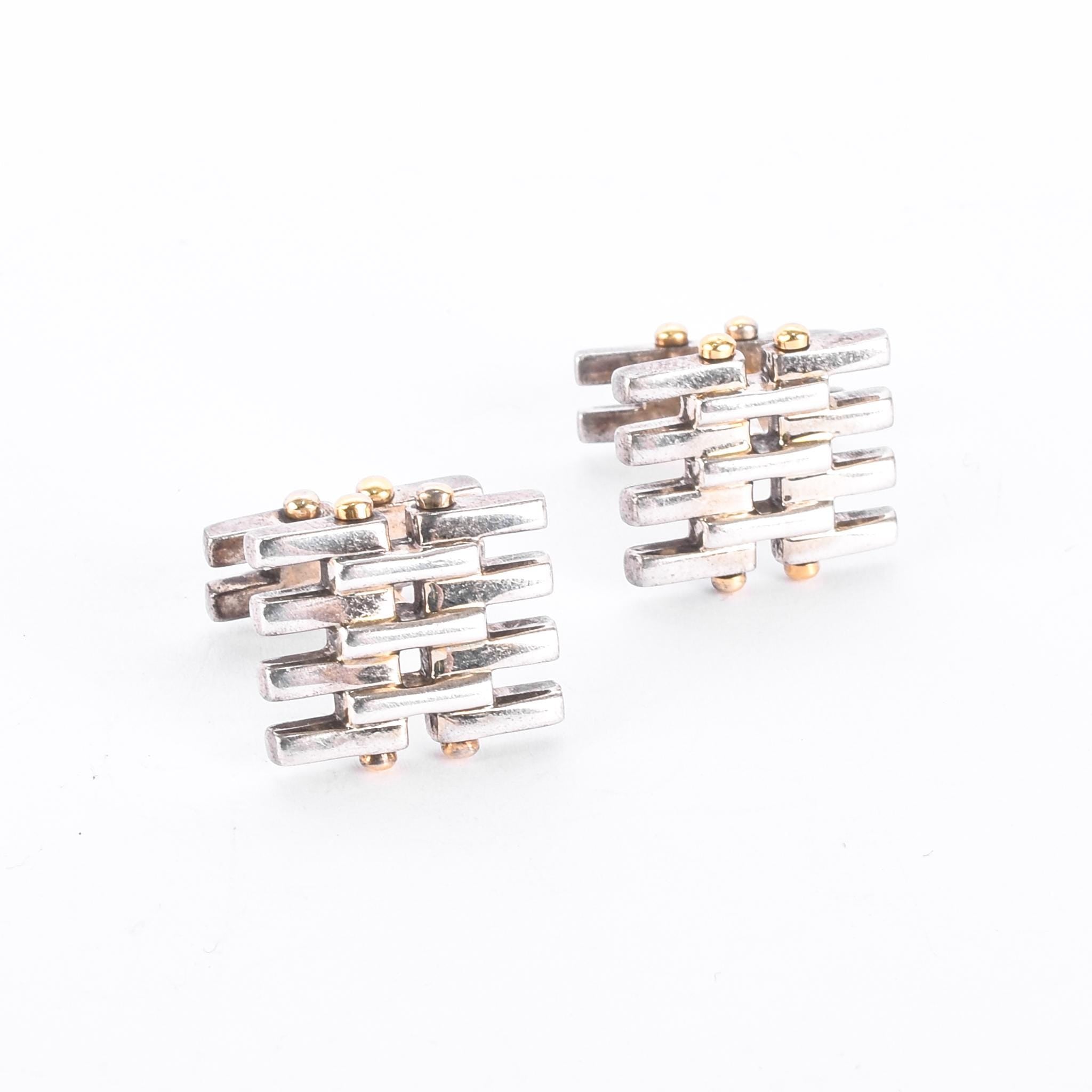 Tiffany & Co. 18K Gold and Sterling Silver Gatelink Cuff Links