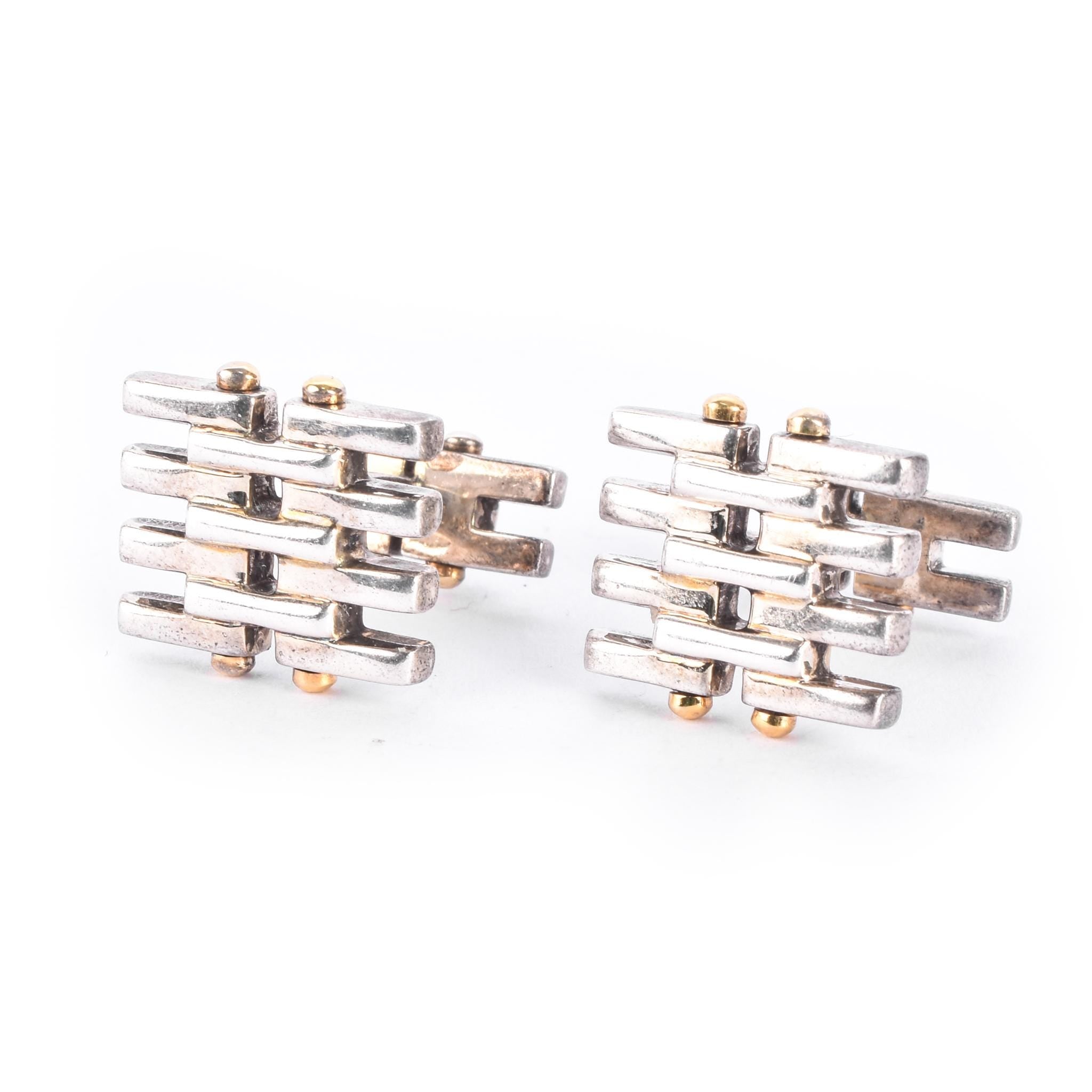 Tiffany & Co. 18K Gold and Sterling Silver Gatelink Cuff Links