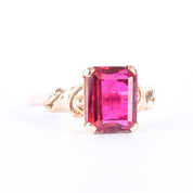 1960's 14K Gold Emerald Cut Ruby Ring