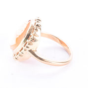 10K Gold Shell Carved Cameo Ring