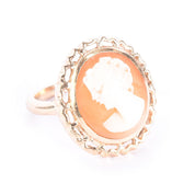 10K Gold Shell Carved Cameo Ring
