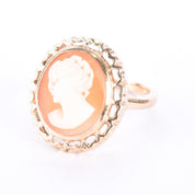10K Gold Shell Carved Cameo Ring
