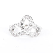 14K White Gold Pavé Diamond Loop Knot Ring
