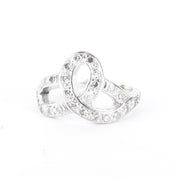 14K White Gold Pavé Diamond Loop Knot Ring