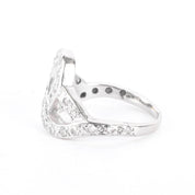 14K White Gold Pavé Diamond Loop Knot Ring