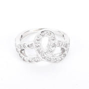 14K White Gold Pavé Diamond Loop Knot Ring