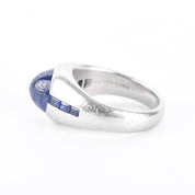 Platinum and Synthetic Sapphire Cabochon Ring