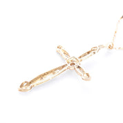 Art Deco Platinum, 18K Gold, & Diamond Cross Pendant