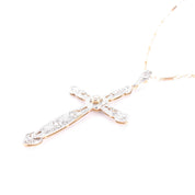 Art Deco Platinum, 18K Gold, & Diamond Cross Pendant