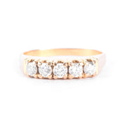 18K Gold Natural Diamond Five Stone Band