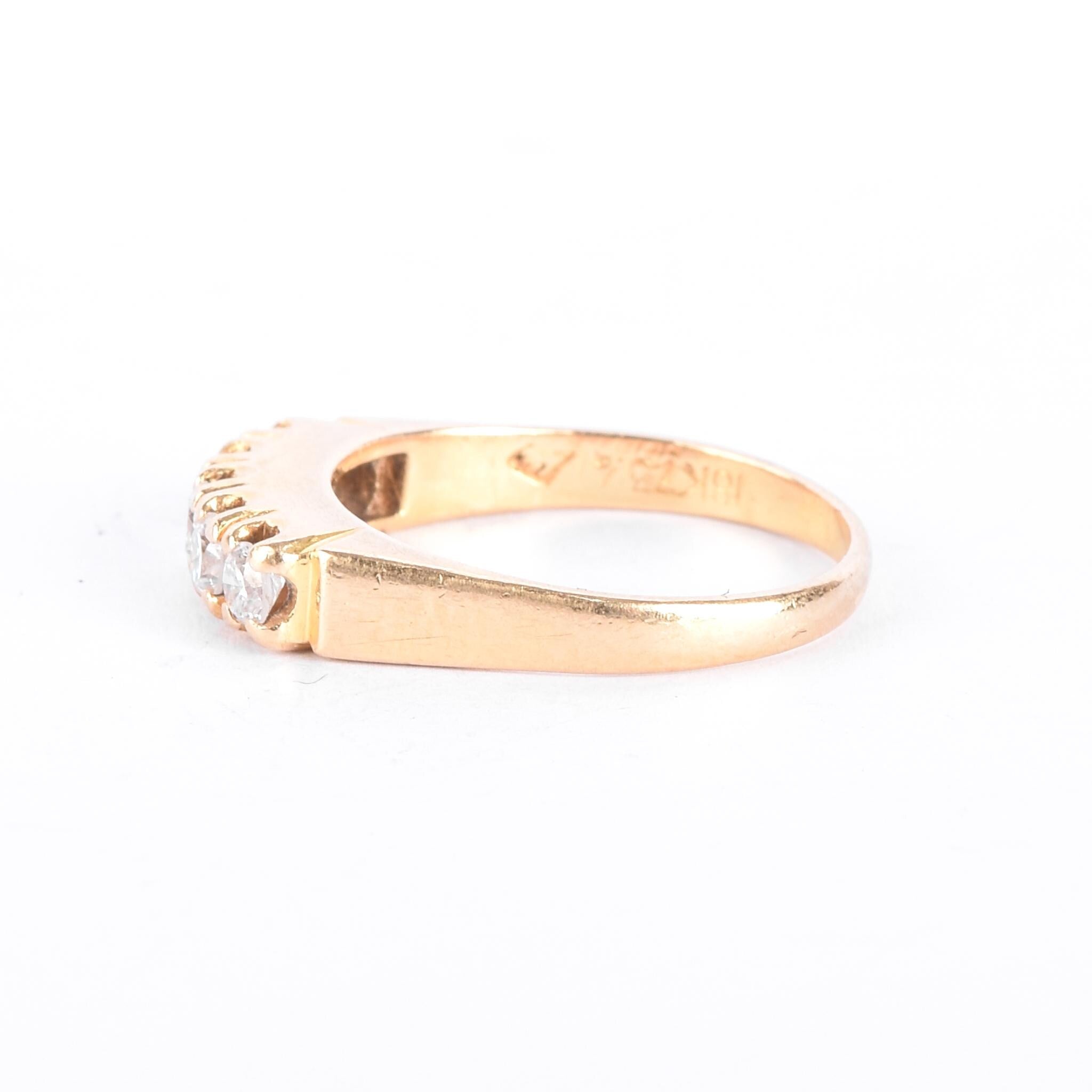 18K Gold Natural Diamond Five Stone Band