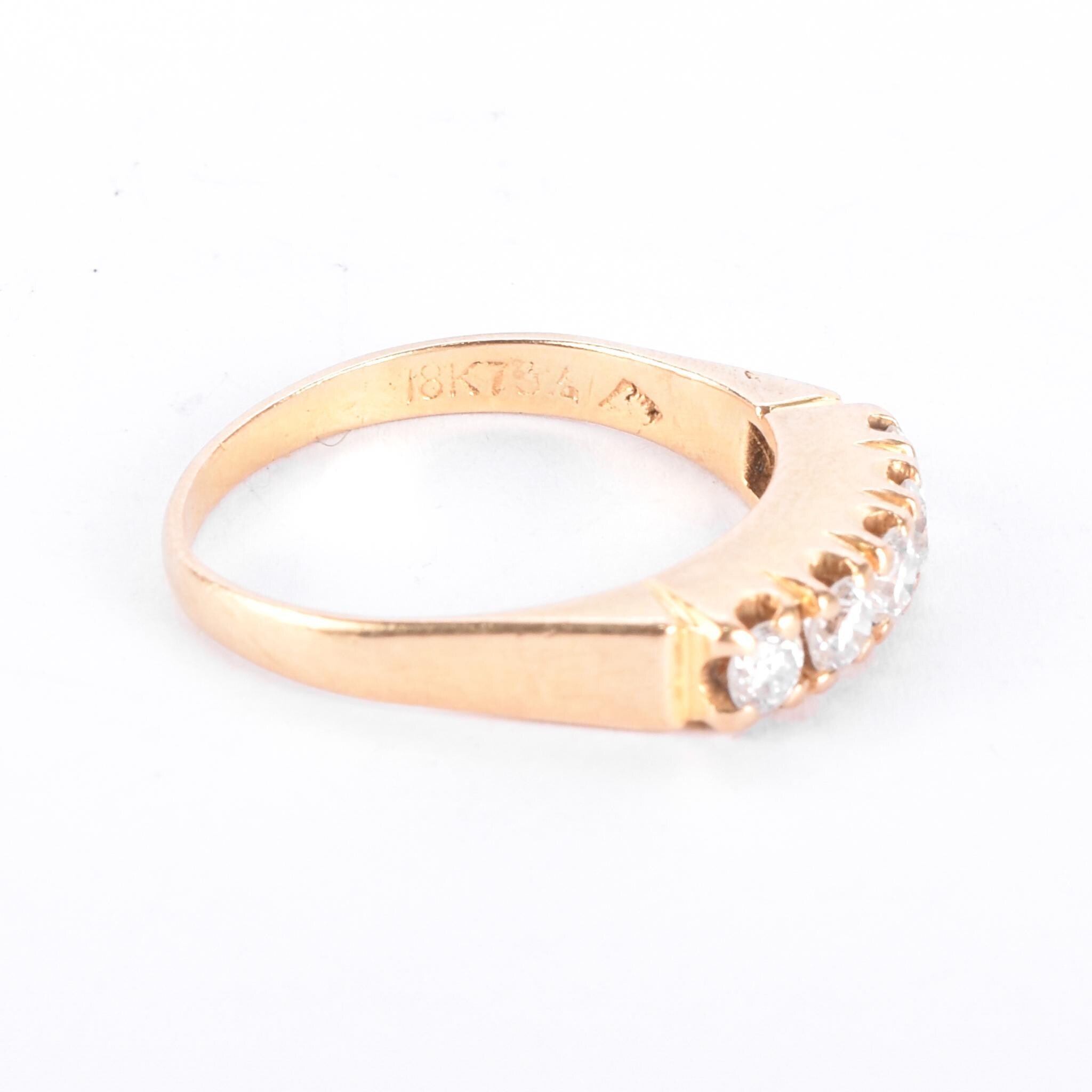 18K Gold Natural Diamond Five Stone Band