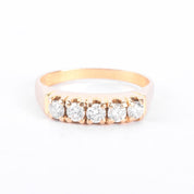18K Gold Natural Diamond Five Stone Band
