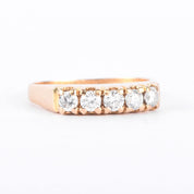 18K Gold Natural Diamond Five Stone Band