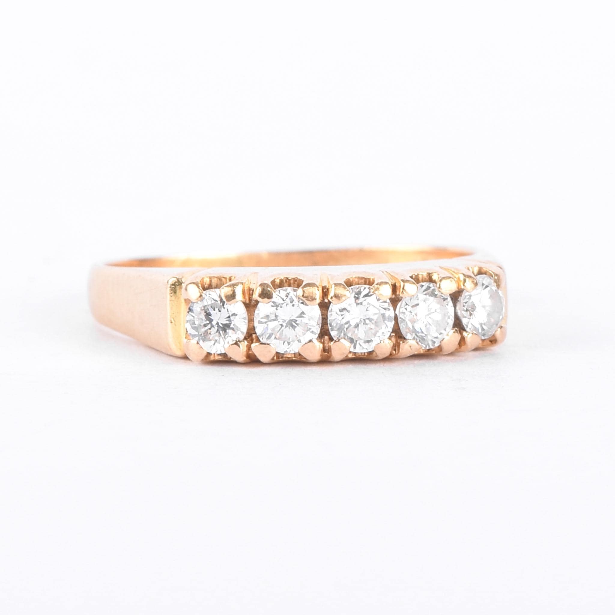 18K Gold Natural Diamond Five Stone Band
