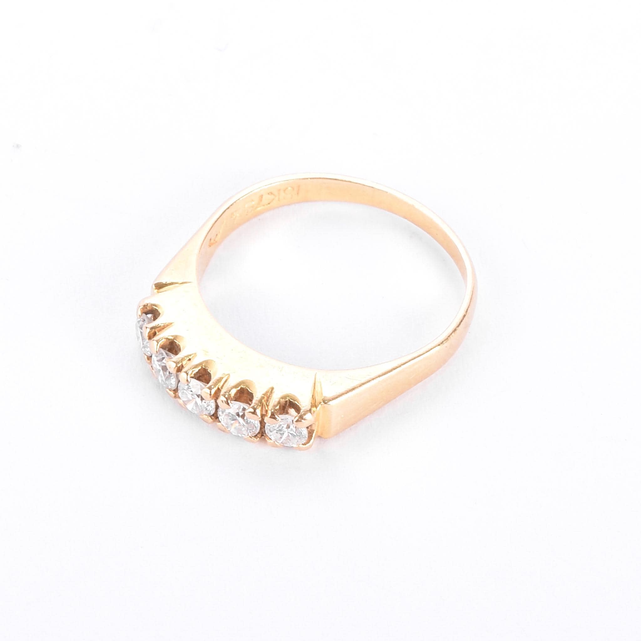 18K Gold Natural Diamond Five Stone Band