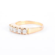 18K Gold Natural Diamond Five Stone Band