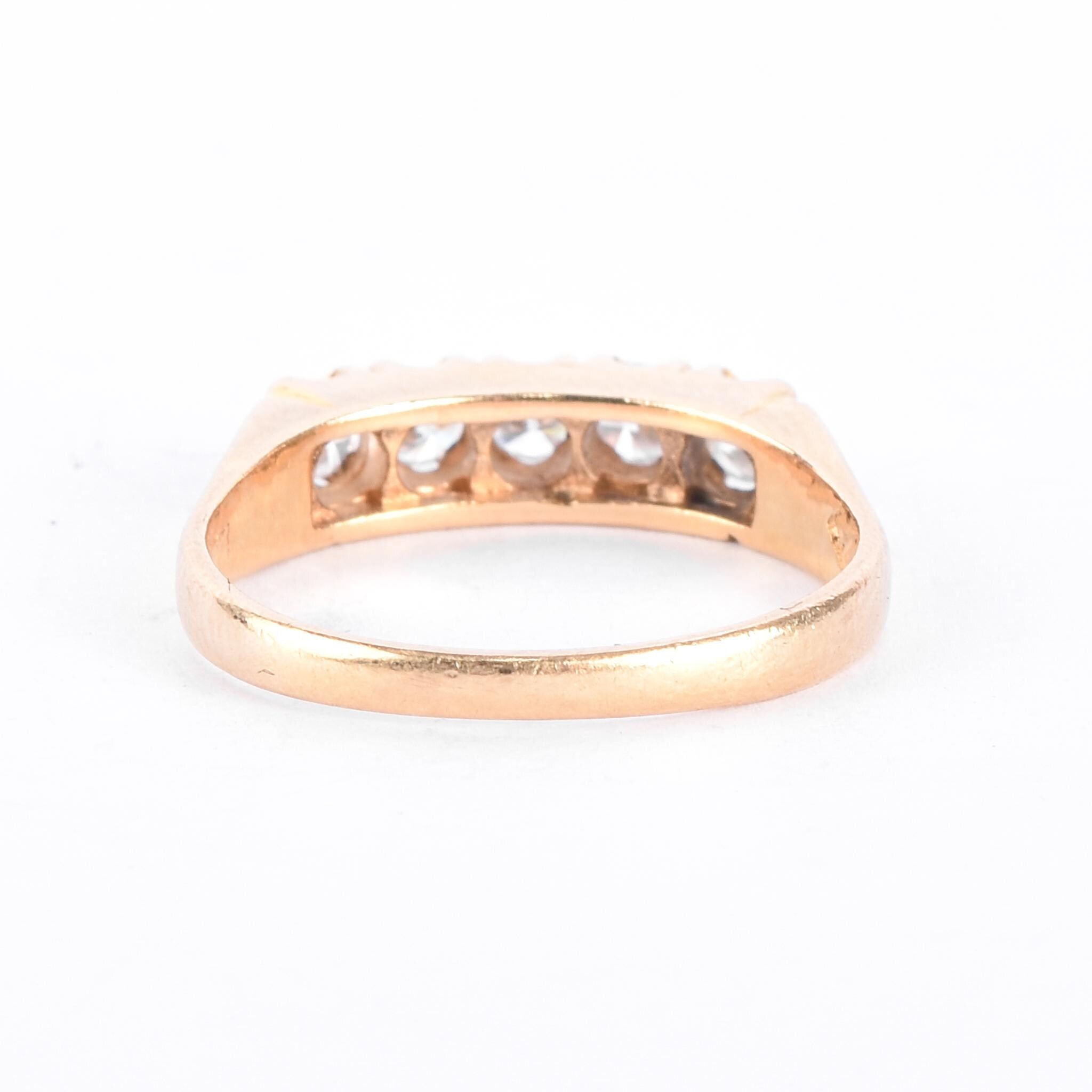18K Gold Natural Diamond Five Stone Band