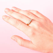 18K Gold Natural Diamond Five Stone Band