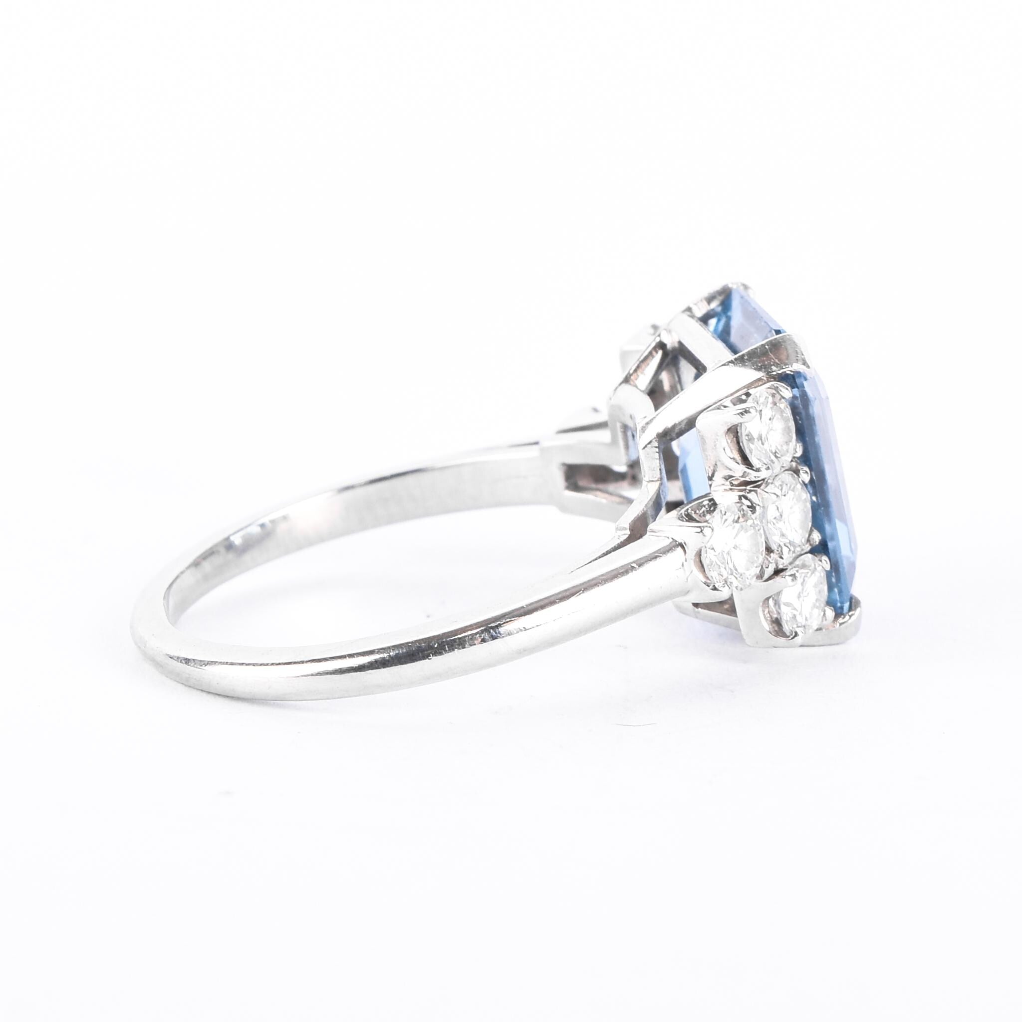 Platinum Natural Diamond & Spinel Cocktail Ring