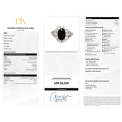 Platinum 2.14 CT Natural Sapphire & Diamonds Halo Ring